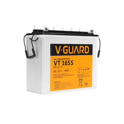 VT 165S Inverter Battery |Tubular Technology| High Backup Performance | 154Ah@C20 Capacity | 2.5 + 2 Year Warranty