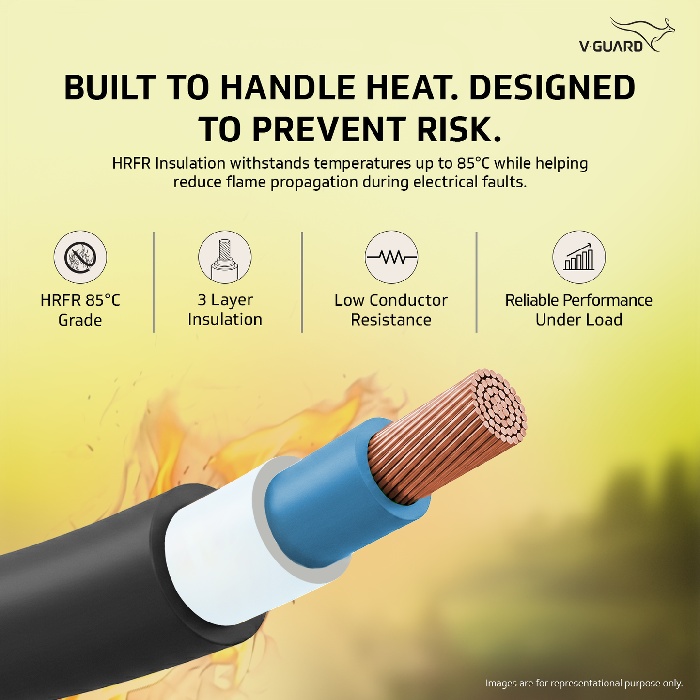 V-Guard Superio+ 4 sq mm Eco Safe Triple Layer HRFR PVC Wiring Cable, 90 m (Black)