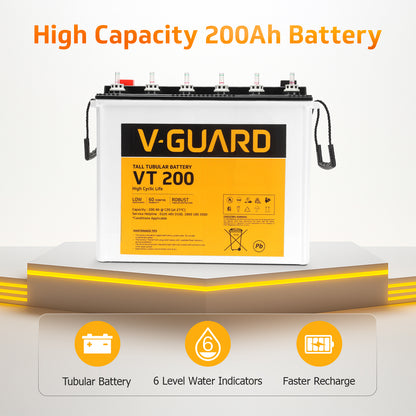 Prime 1150 Inverter + VT 200 Battery Combo for Home, Office & Shops