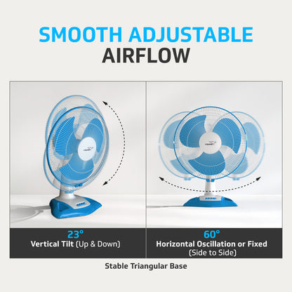 Gatimaan TF Ultra High Speed Table Fan, White Blue