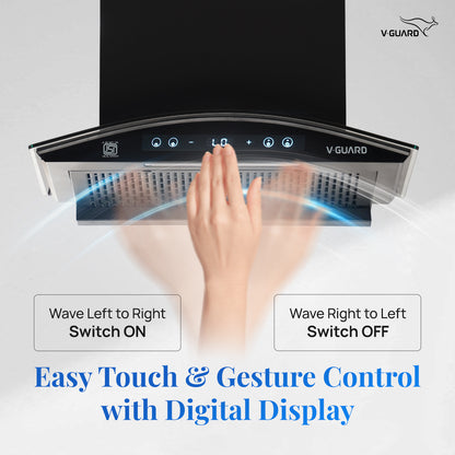 BX 60 | 60 cm BLDC Chimney | 1500 m³/hr suction | Low Noise Operation | Heat Auto Clean | 10 Year Motor Warranty | Touch Panel with Gesture Control