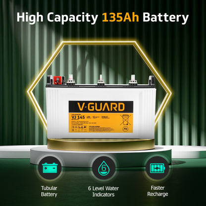 PRIME 750 Inverter + VJ 145 Battery Combo for Home, Office & Shops