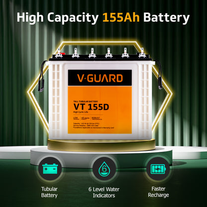 PRIME 750 Inverter + VT 155D Battery Combo for Home, Office & Shops