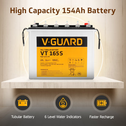 Aviolux 800 Square Wave Inverter + VT 165S Battery combo for Home, Office and Shops