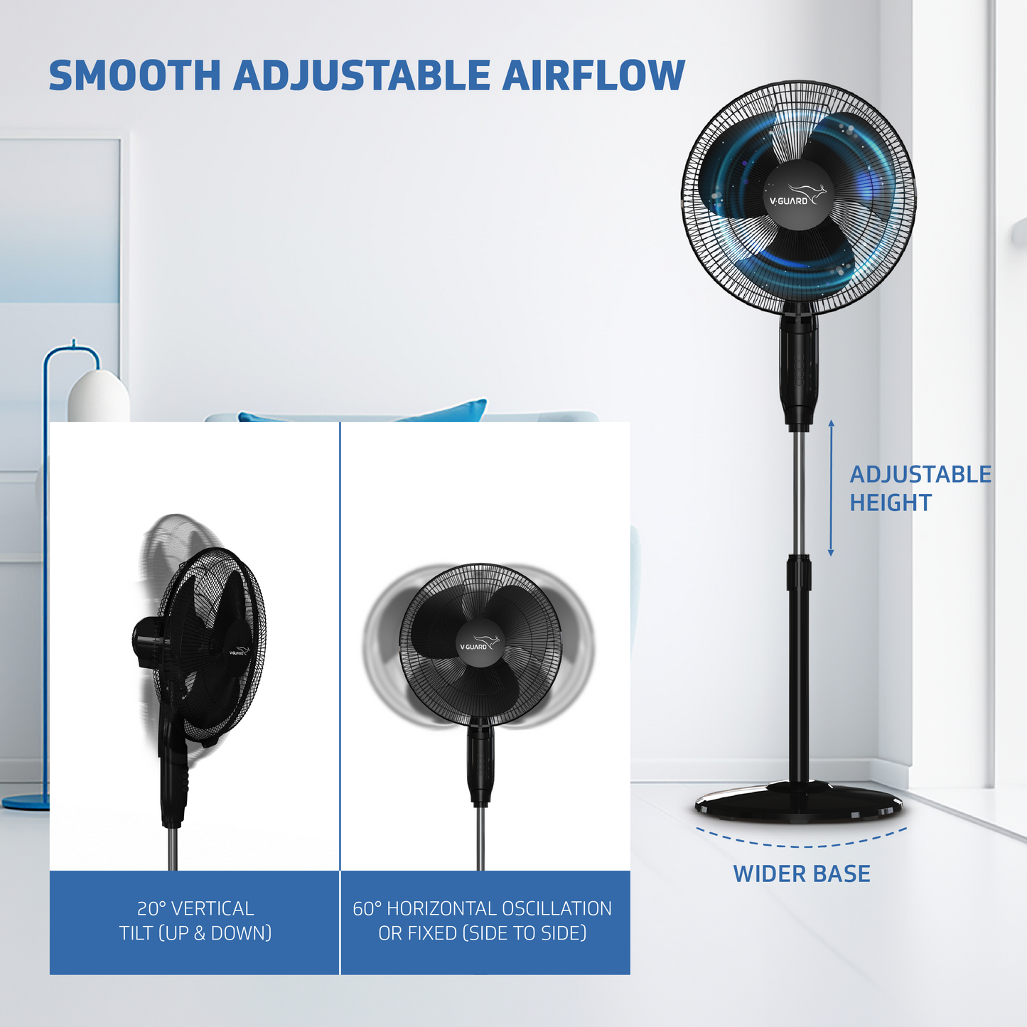 Gatimaan Pro HSP N High Speed Pedestal Fan, Black