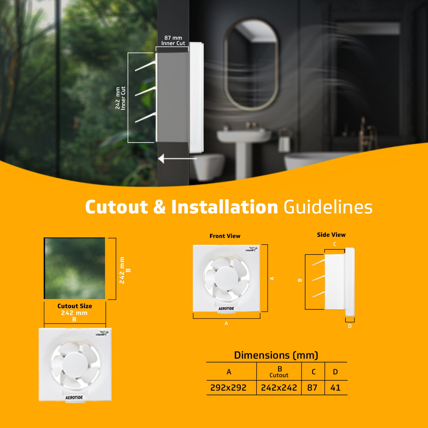 Aerotide 8 White Exhaust Fan