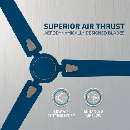 Windle Deco Bz Modern High Speed Ceiling Fan for Home 1.2 meters, Admiral Blue