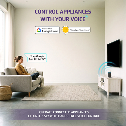 V-Guard 16A Smart Plug | Works with Alexa & Google Assistant | App Control, Timer, Scheduling & Remote Access | Smart Plug for Home Appliances | Ideal for Heavy Appliances | Energy Monitoring