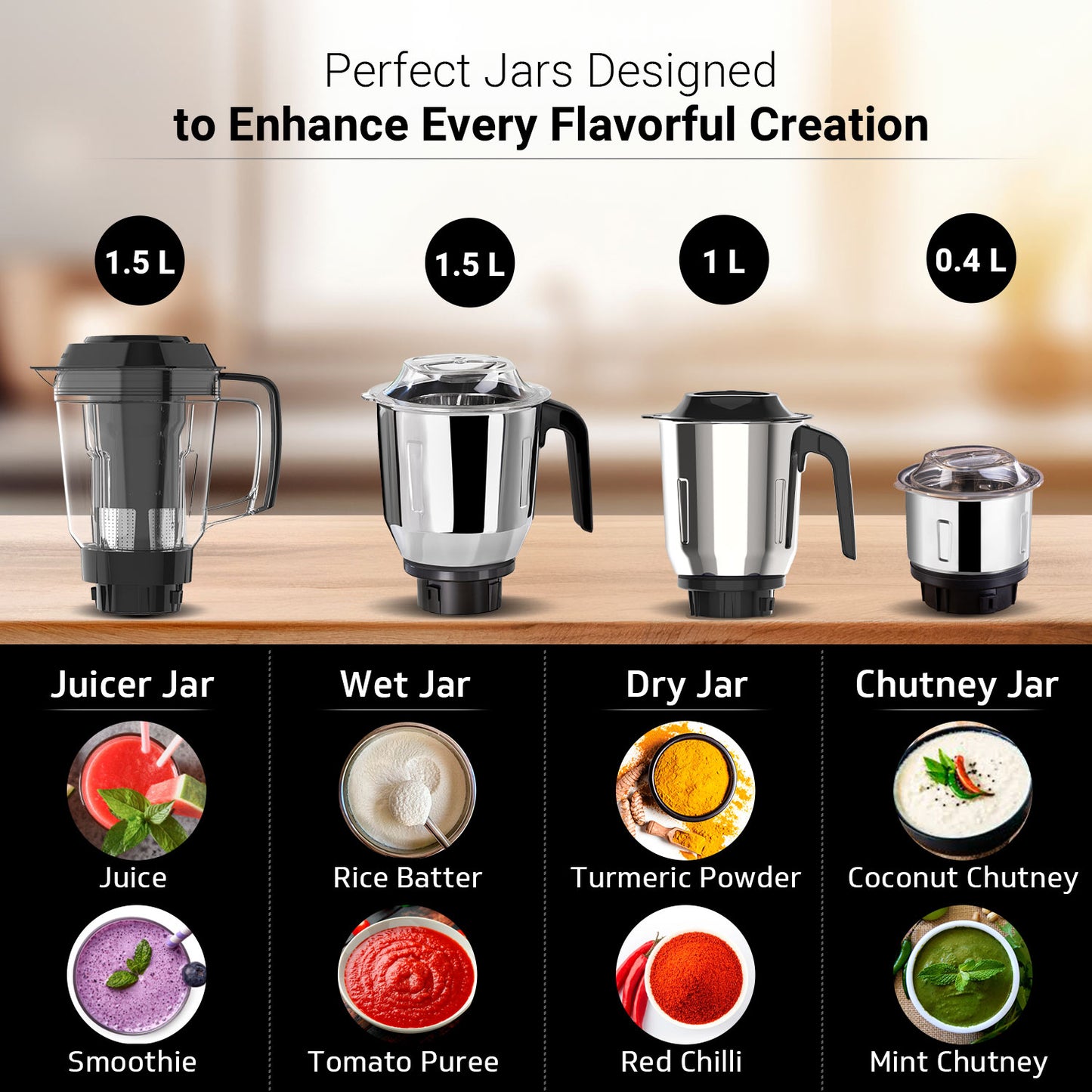 V-Guard Brillio 750 Watt Juicer Mixer Grinder|3 Year Motor Coverage by V-Guard | 4 Jars | Juicer, Wet, Chutney & Dry | Sturdy Juicer Jar With Quadraflow Design | Precision Blend SS Blades | Black