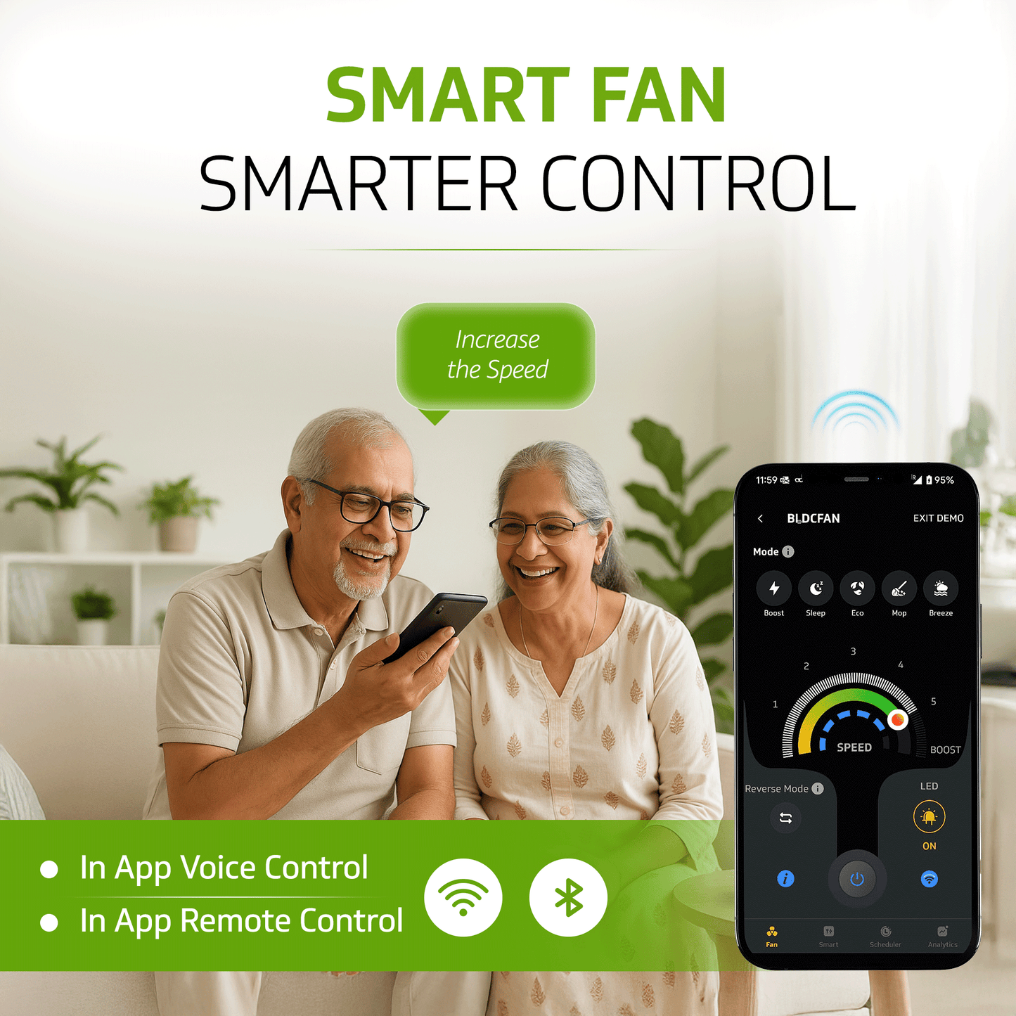 V-Guard INSIGHT-X Premium BLDC Ceiling Fan For Home | 6 Speed Settings | 5-Star Energy Saving | Convenient Remote Control | High-Speed 100% Copper Motor | 1.2M (Choco Gold Wood)