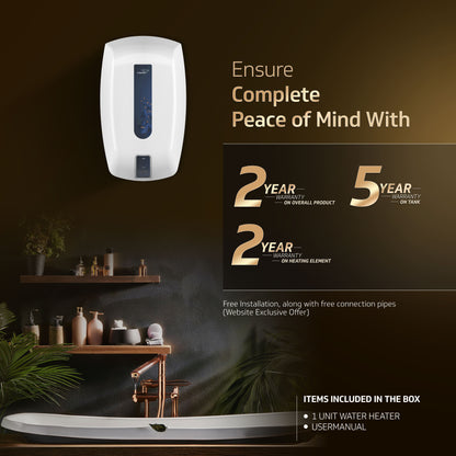 V-Guard Zio Instant Water Heater | 3 Litre | 3000 W Heating | White-Blue