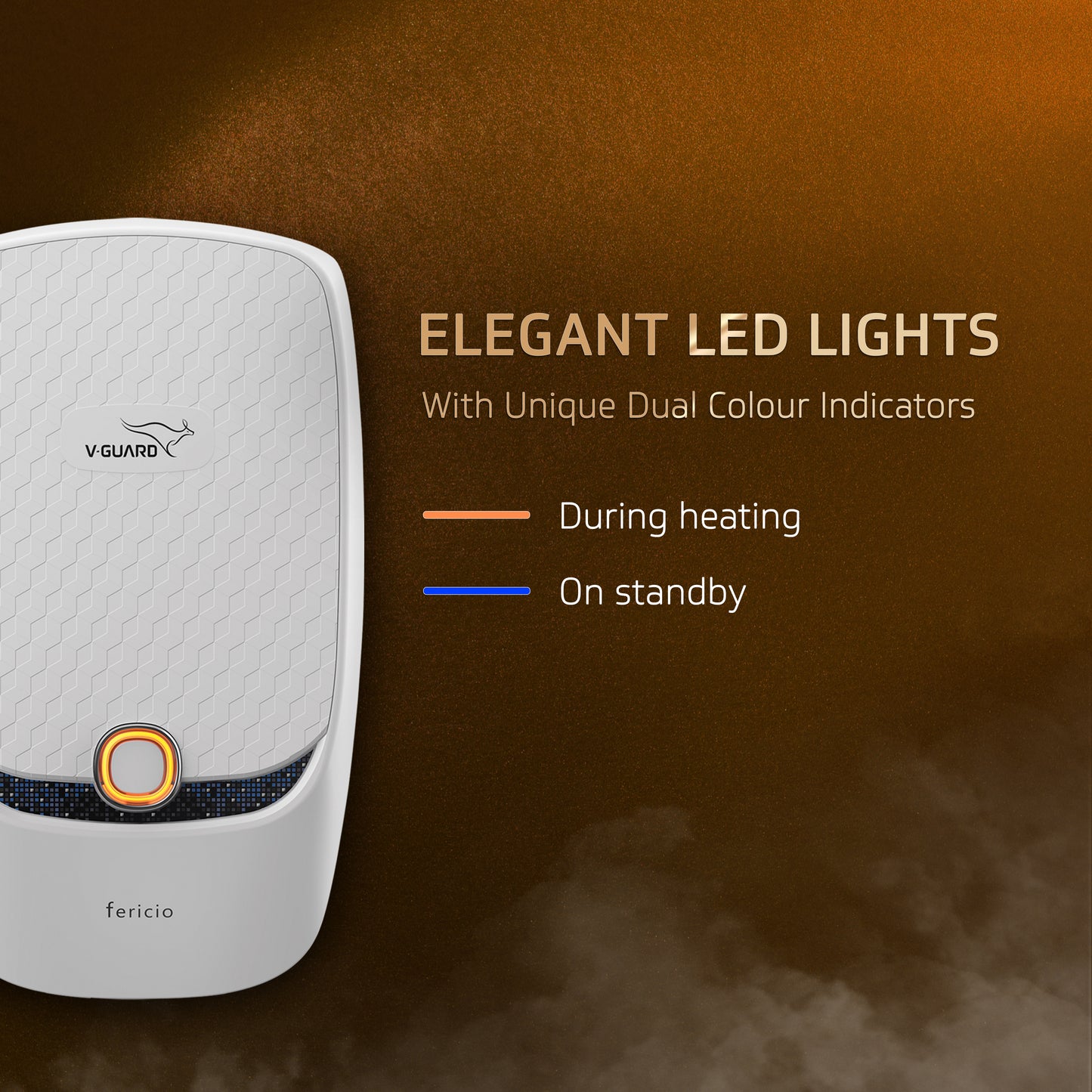 V-Guard Fericio Geyser 3 Litre Instant Water Heater | Elegant Dual Color LED Indicators | 3000 W Powerful Heating | Suitable For Kitchen & Bathroom | 5 Year Inner Tank Warranty by V-Guard | White