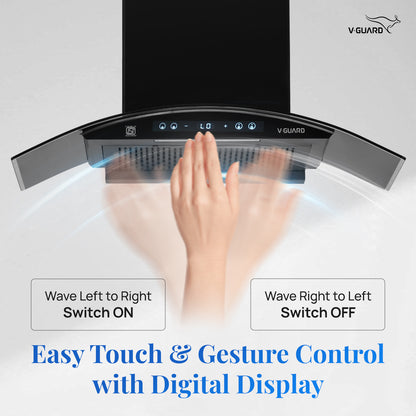 BX 90 | 90 cm BLDC Chimney | 1500 m³/hr suction | Low Noise Operation | Heat Auto Clean | 10 Year Motor Warranty | Touch Panel with Gesture Control