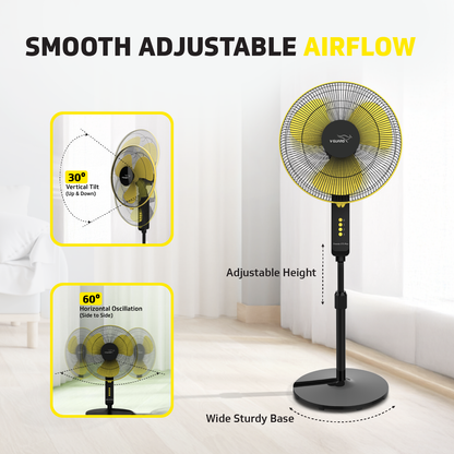 Esfera STS Plus 2 in 1 Convertible Fan 40 cm Pedestal Fan  , Yellow Black