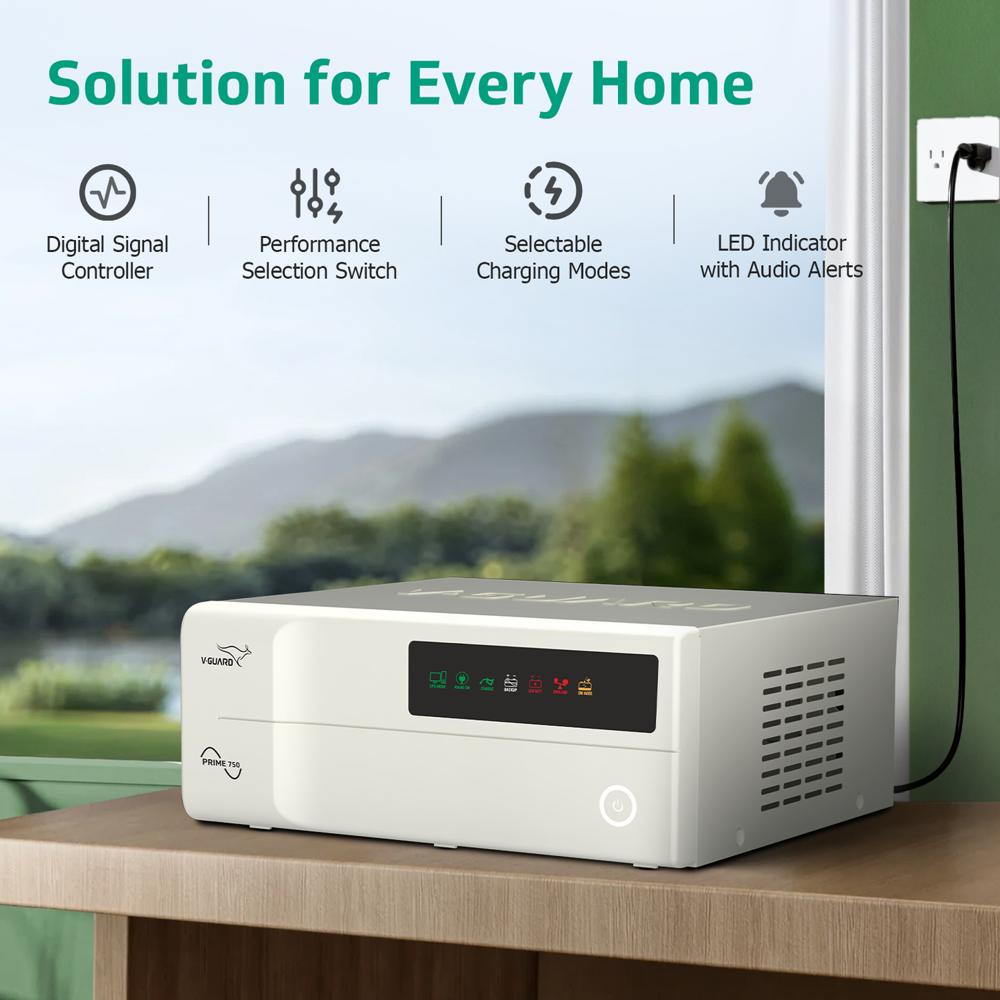 V-Guard Inverter & Battery Combo - 750 Pure Sine Wave 650VA/ 12V Inverter, VT 160 P (152Ah Tall Tubular Battery) for Home, Office & Shops