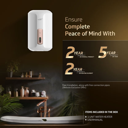 V-Guard Zio Pro Instant Water Heater | 3 Litre | 3000 W Heating | White-Blue | Free Connection Pipes & Installation(₹1000/-Benefit)