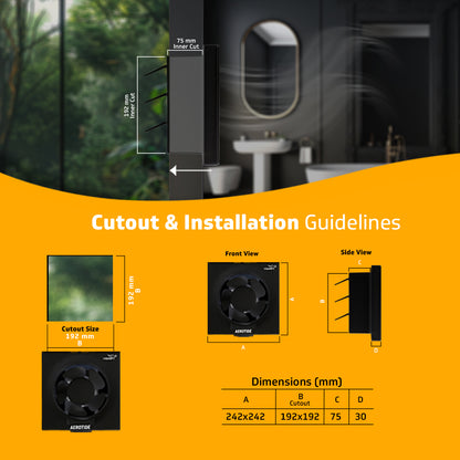 Aerotide 6 Black Exhaust Fan