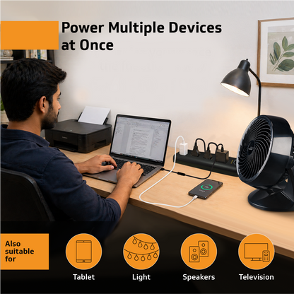 V-Guard Extension Board for Home & Office | 4+1 Power Strip with (Fuse) | 4 Universal Sockets | 1 Year Warranty | 5m Cord | 6A 1500VA Load | Fuse Protection | Wall Mountable | Master Switch