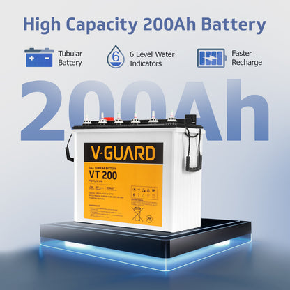 Smart Pro 1200 Inverter + VT 200 Battery Combo for Home, Office & Shops