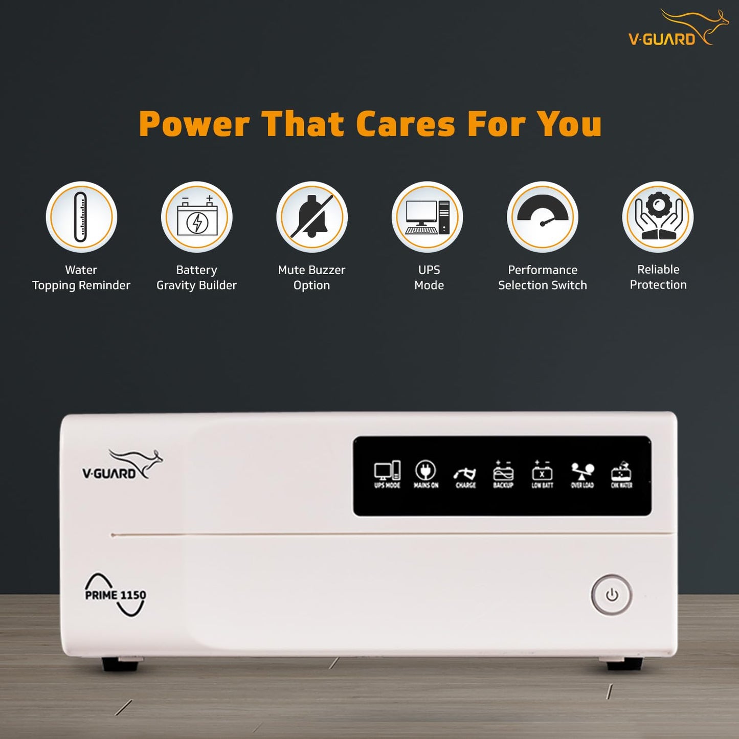 Prime 1150 Pure Sine Wave Inverter + VT 155D Battery Combo for Home, Office & Shops