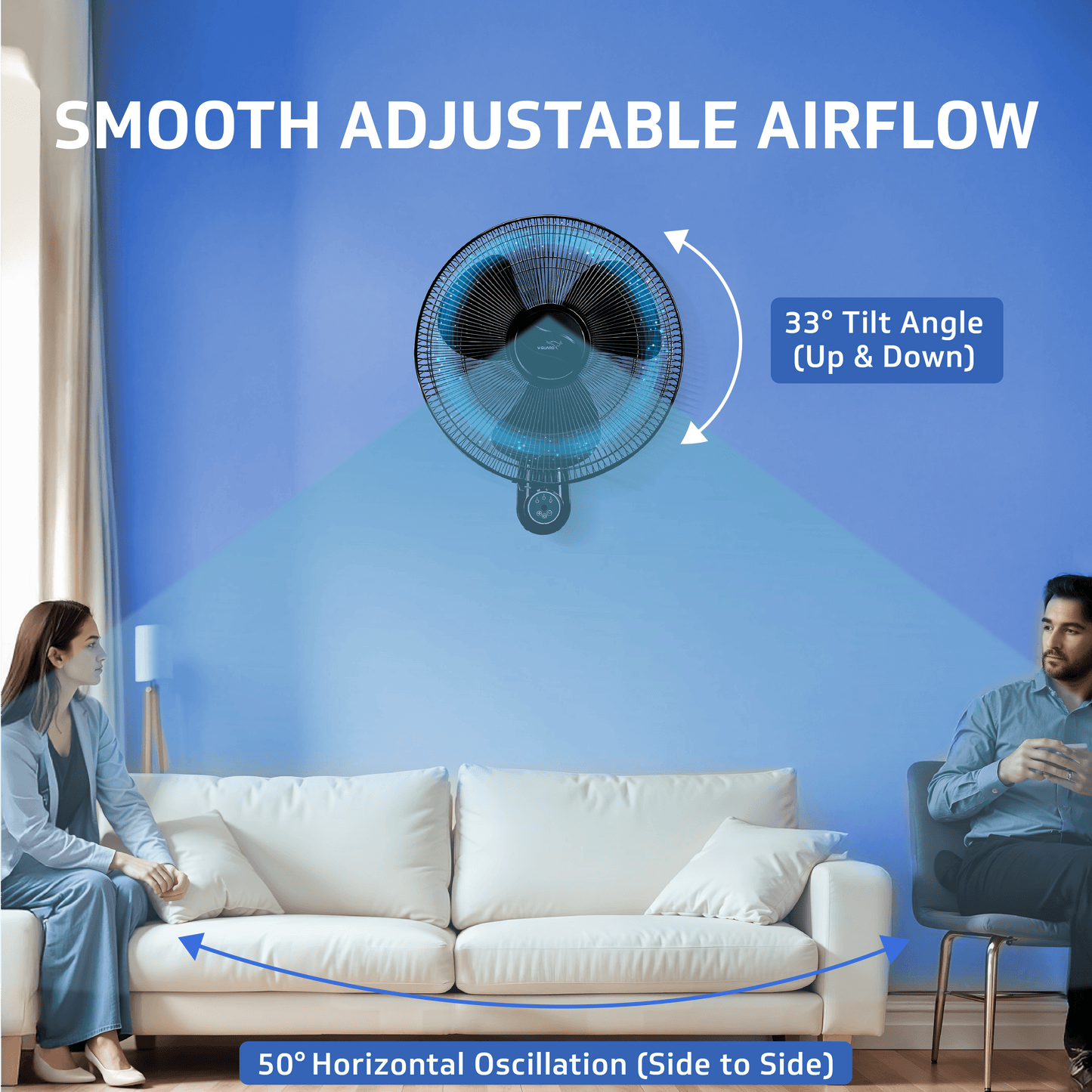 Enviro 400mm BLDC Wall Fan with Remote | 32W Energy-Efficient | 3 Speed Settings | 2-Year Warranty (Black)