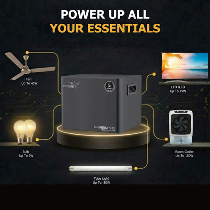 V-Guard Li-Energy 1.10 12.8V /100 Ah Lithium-Ion Battery for home, shops and offices| 1.28kWh Energy | Inbuilt BMS for Overall Protection | 5-Year Warranty