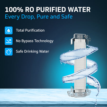 RequPro True High Recovery RO UV UF Water Purifier with Mineral Health Charger and Stainless Steel Storage Tank, 8 Stage Purification