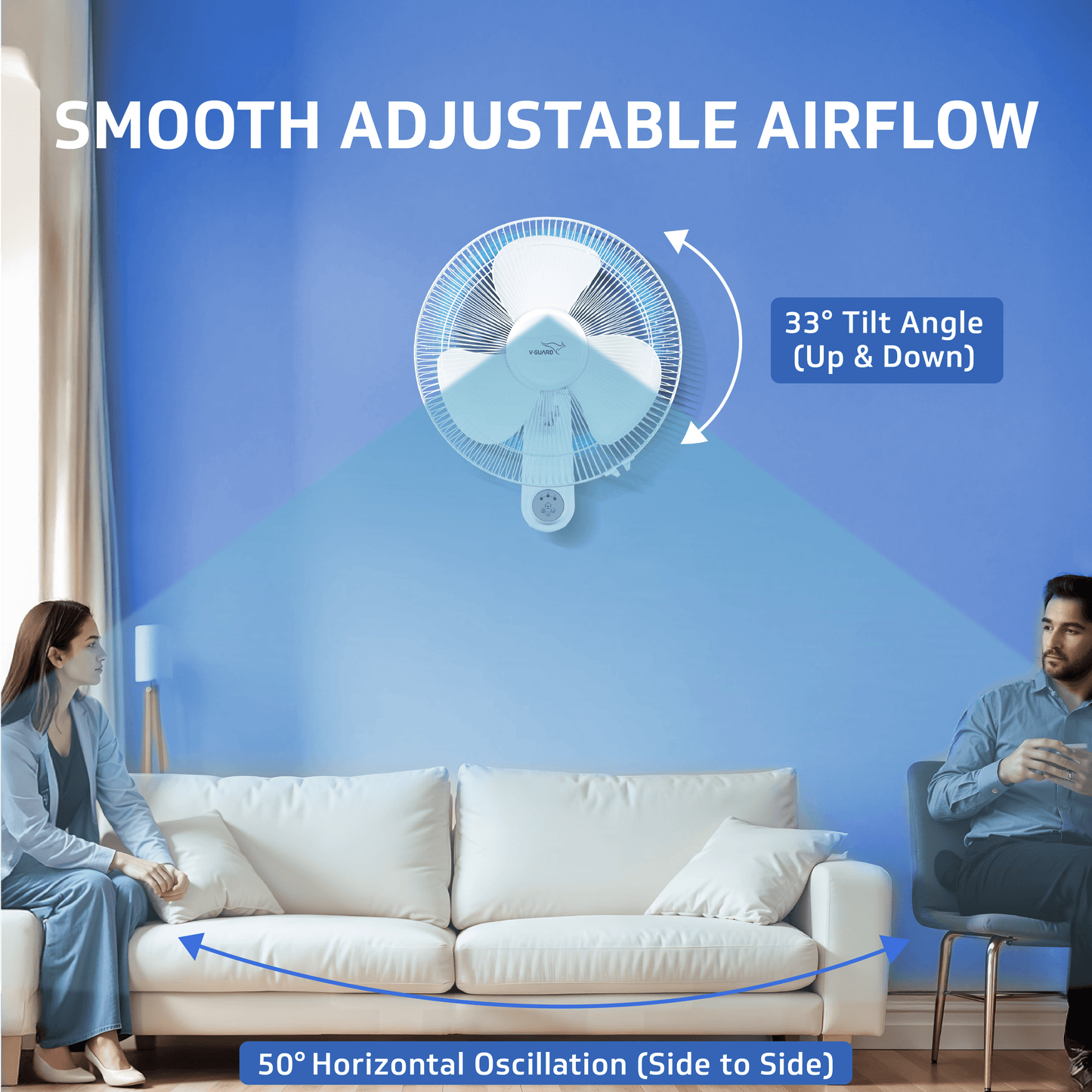 Enviro 400mm BLDC Wall Fan with Remote | 32W Energy-Efficient | 3 Speed Settings | 2-Year Warranty (White)