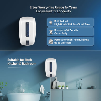 Zio Instant Water Heater | 5 Litre | 3000 W Heating | Free Pipes & Installation(₹1000/-Benefit)