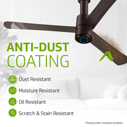 V-Guard INSIGHT-G Premium BLDC Ceiling Fan For Home | 6 Speed Settings | 5-Star Energy Saving | Convenient Remote Control | High-Speed 100% Copper Motor (Elegance Brown Matte)