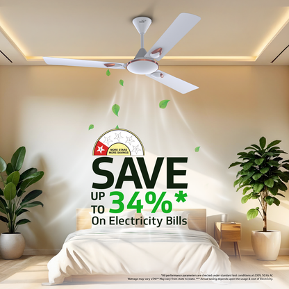 Windle Deco Zeta Ceiling Fan, 1.2 m, White