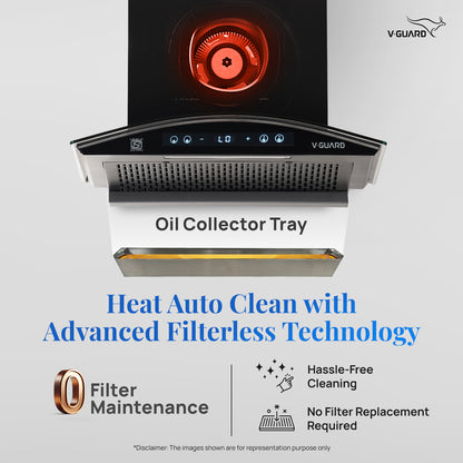 BX 60 | 60 cm BLDC Chimney | 1500 m³/hr suction | Low Noise Operation | Heat Auto Clean | 10 Year Motor Warranty | Touch Panel with Gesture Control