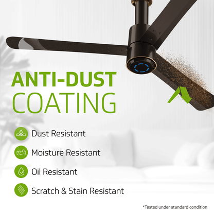 V-Guard INSIGHT-G Premium BLDC Ceiling Fan For Home | 6 Speed Settings | 5-Star Energy Saving | Convenient Remote Control | High-Speed 100% Copper Motor (Choco Brown Glossy)