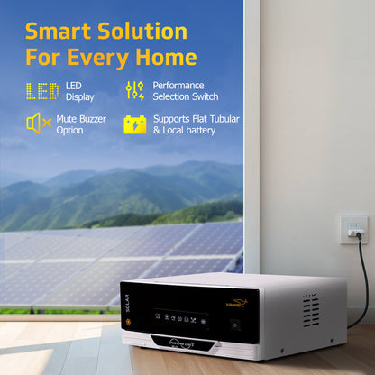 Smart Pro 1200 s Solar Inverter + VT 200 Battery Combo for Home, Office & Shops