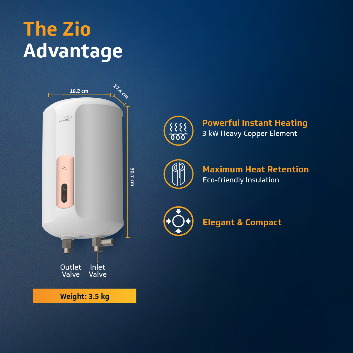 Zio Pro 3 L Instant Water Heater with Faster Heating