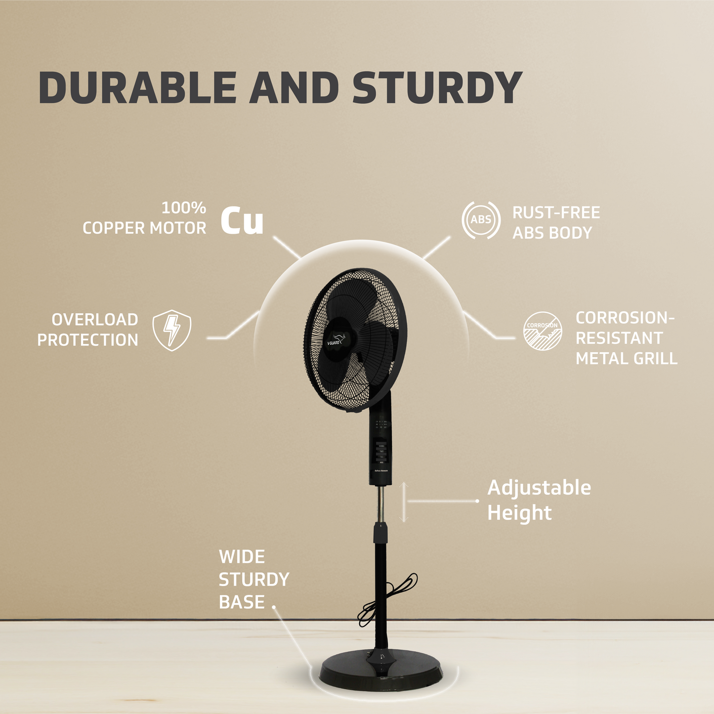 Esfera Remote 16 Black Pedestal Fan