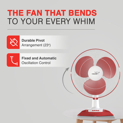 Esfera TF Table Fan, 1350 RPM, White Red