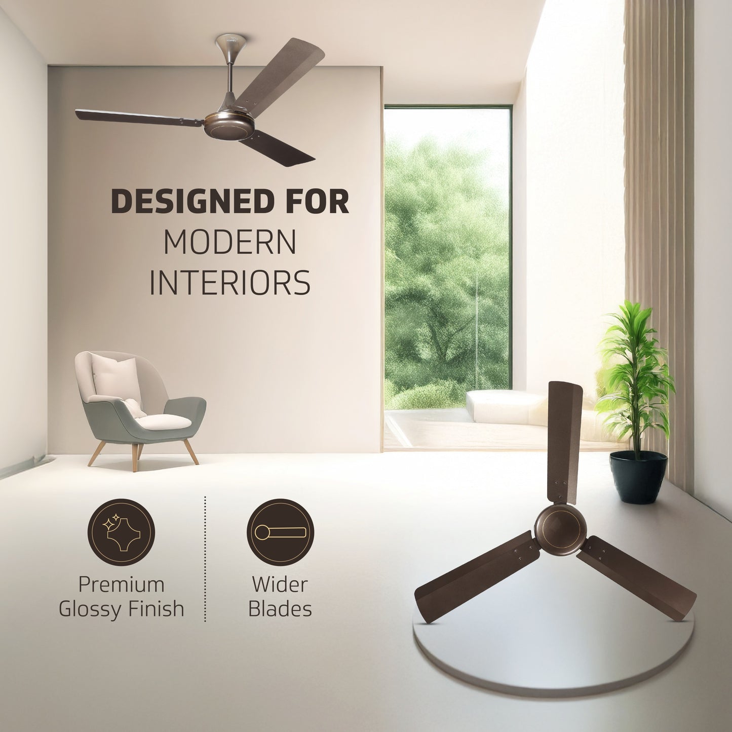 Gatimaan Pro AS Ceiling Fan 1.2 m, Pearl Brown