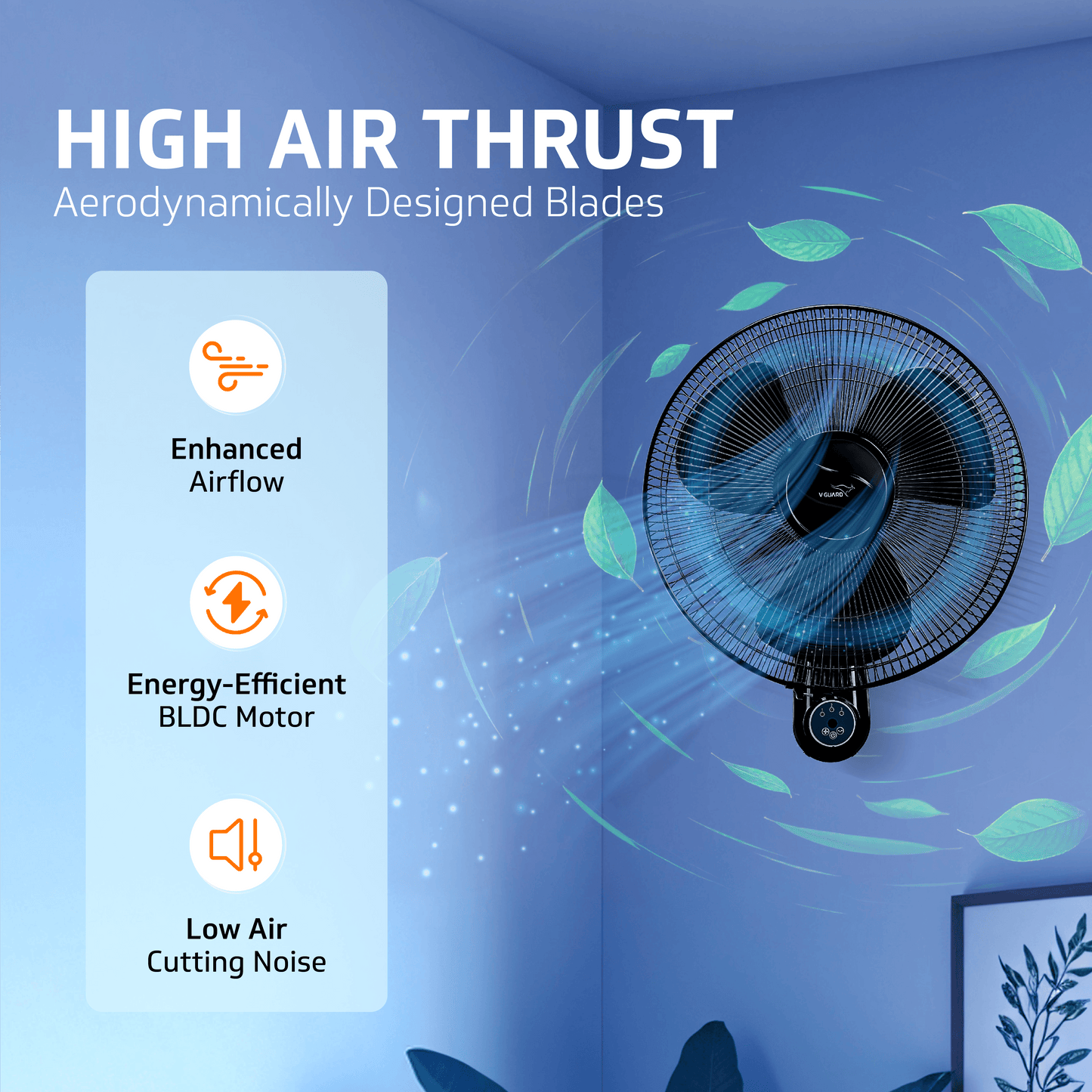 Enviro 400mm BLDC Wall Fan with Remote | 32W Energy-Efficient | 3 Speed Settings | 2-Year Warranty (Black)