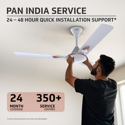 Windle Deco Zeta Ceiling Fan, 1.2 m, White