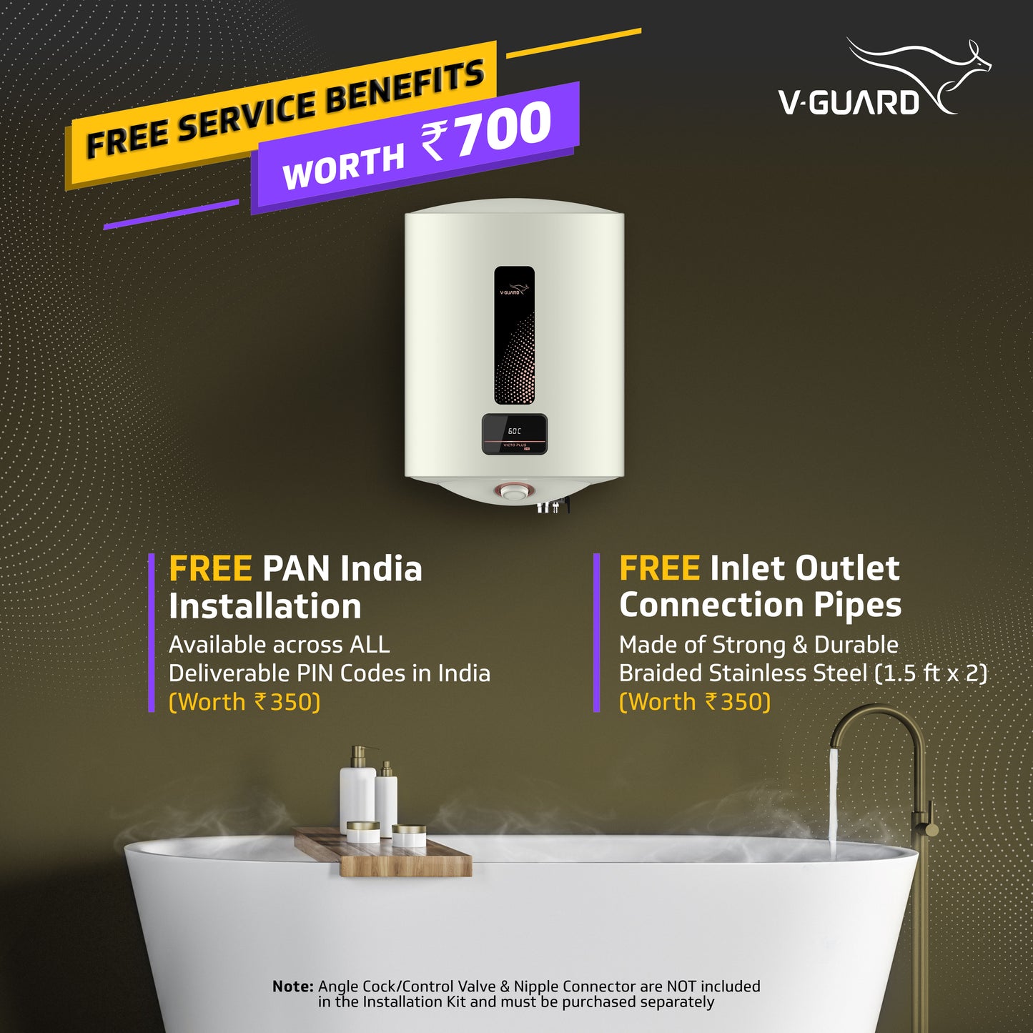 Victo Plus DG 15 L Water Heater with Safe Shock Module and Digital Display