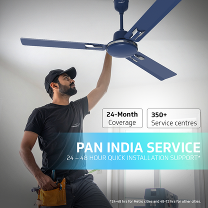 V-Guard Pace Art Bz Ceiling Fan for Home with Decorative Trims 1.2 M, Royal Blue