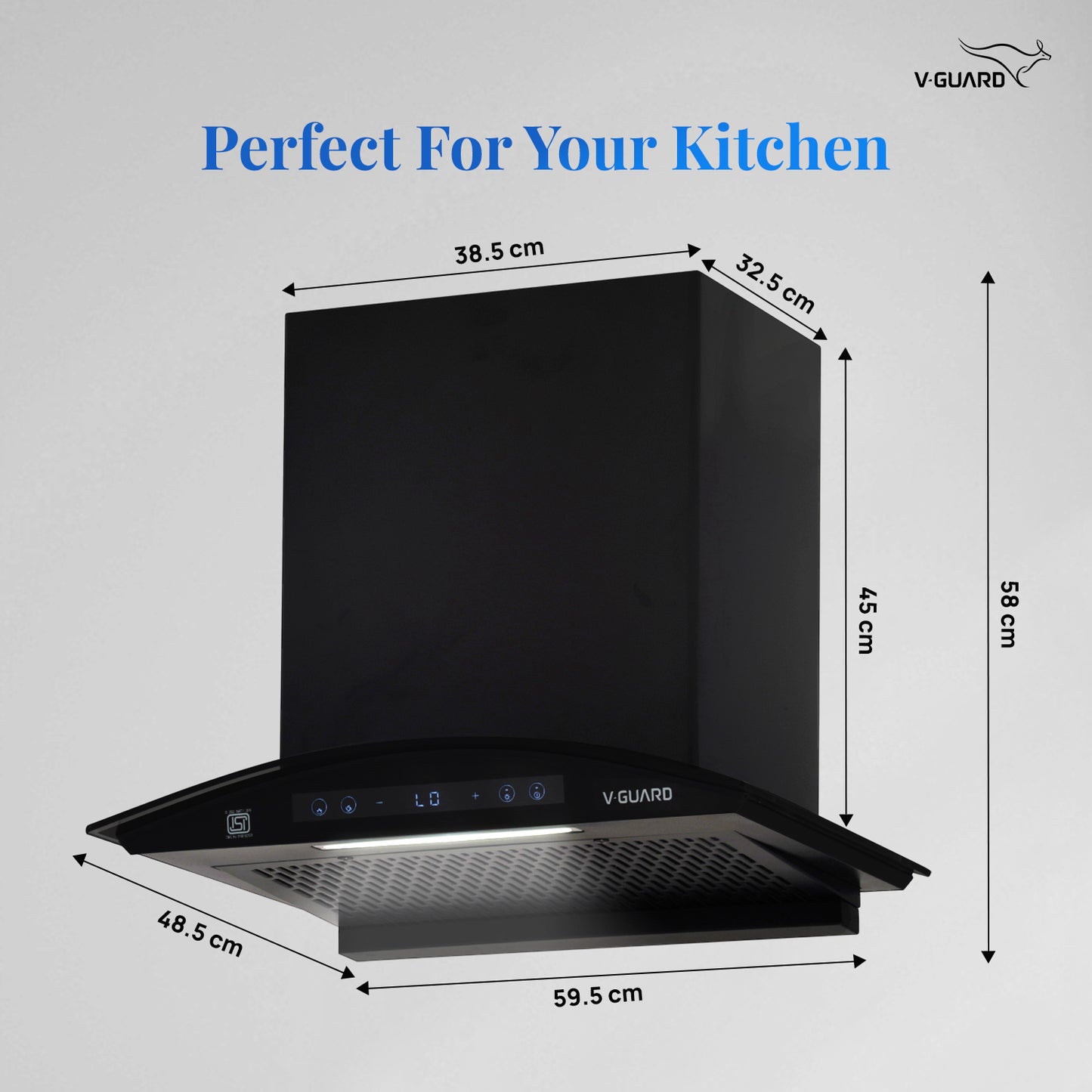 BX 60 | 60 cm BLDC Chimney | 1500 m³/hr suction | Low Noise Operation | Heat Auto Clean | 10 Year Motor Warranty | Touch Panel with Gesture Control