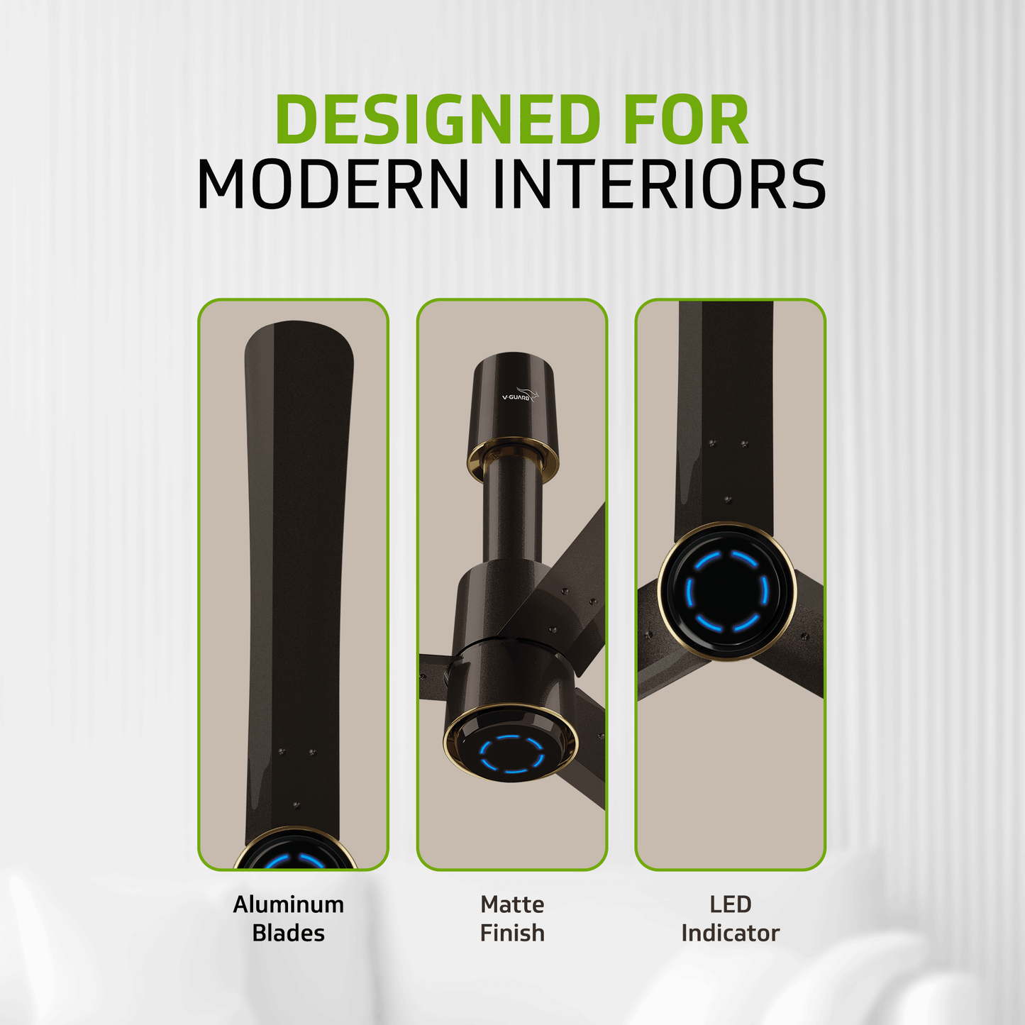 V-Guard INSIGHT-G Premium BLDC Ceiling Fan For Home | 6 Speed Settings | 5-Star Energy Saving | Convenient Remote Control | High-Speed 100% Copper Motor (Choco Brown Glossy)
