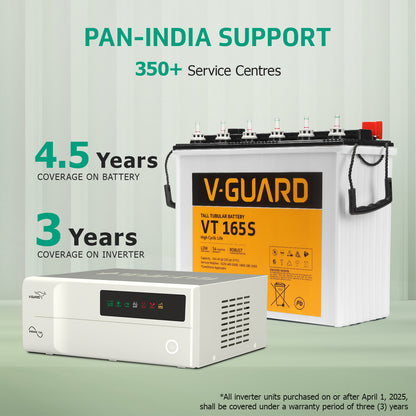 Prime 750 Sine Wave Inverter + VT 165S Battery combo for Home, Office and Shops