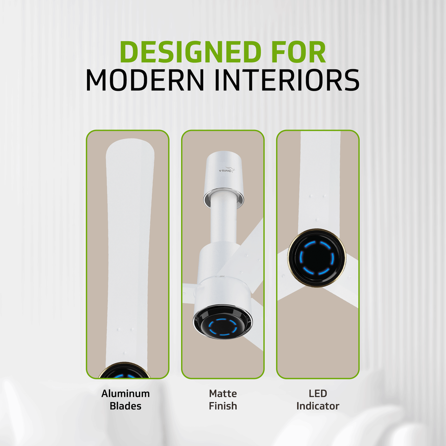 V-Guard INSIGHT-G Premium BLDC Ceiling Fan For Home | 6 Speed Settings | 5-Star Energy Saving | Convenient Remote Control | High-Speed 100% Copper Motor (Blossom White Matte)