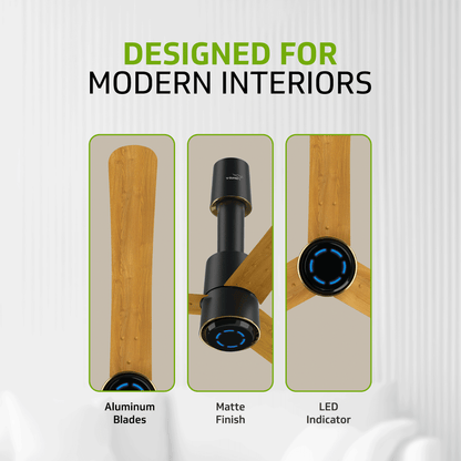 V-Guard INSIGHT-G Premium BLDC Ceiling Fan For Home | 6 Speed Settings | 5-Star Energy Saving | Convenient Remote Control | High-Speed 100% Copper Motor (Choco Gold Wood)