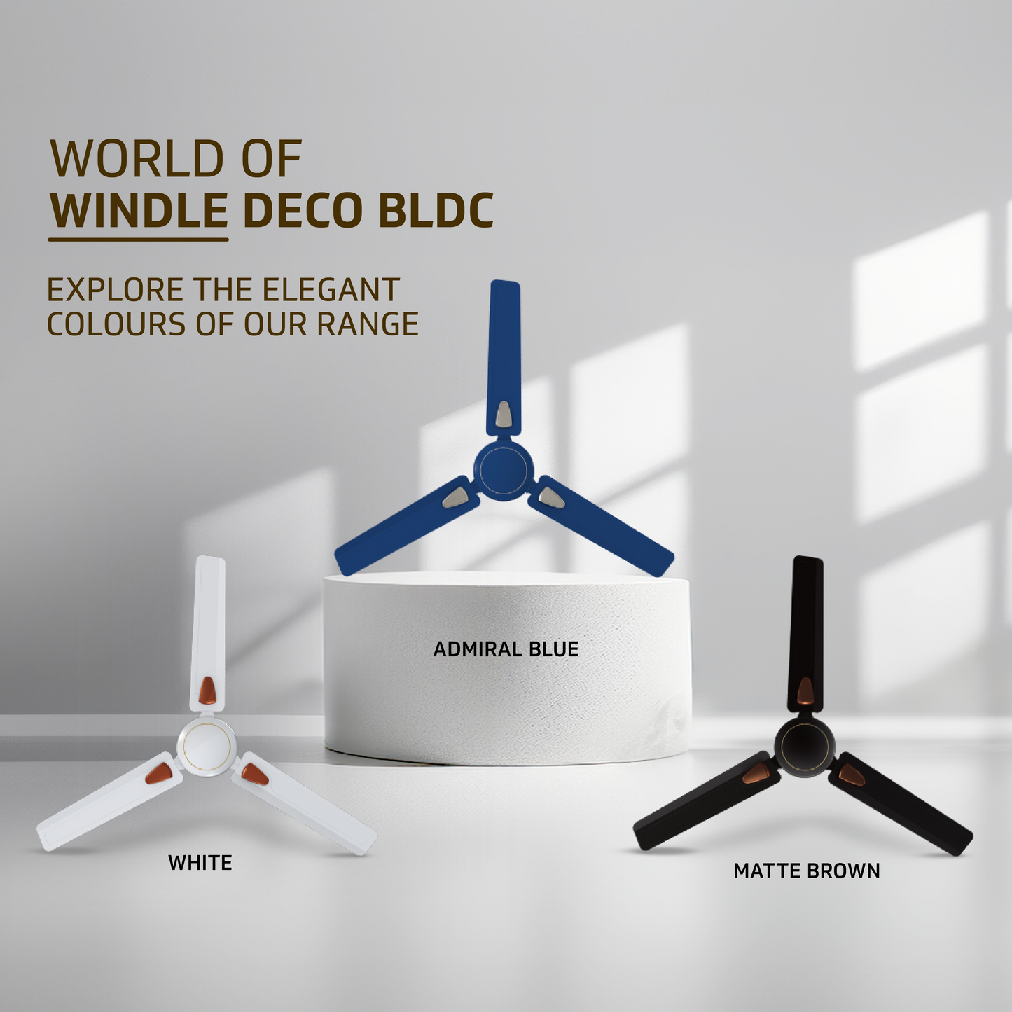 Windle Deco BLDC Ceiling fan with Remote, 1.2 m, 5-Star Rated, Matte Brown