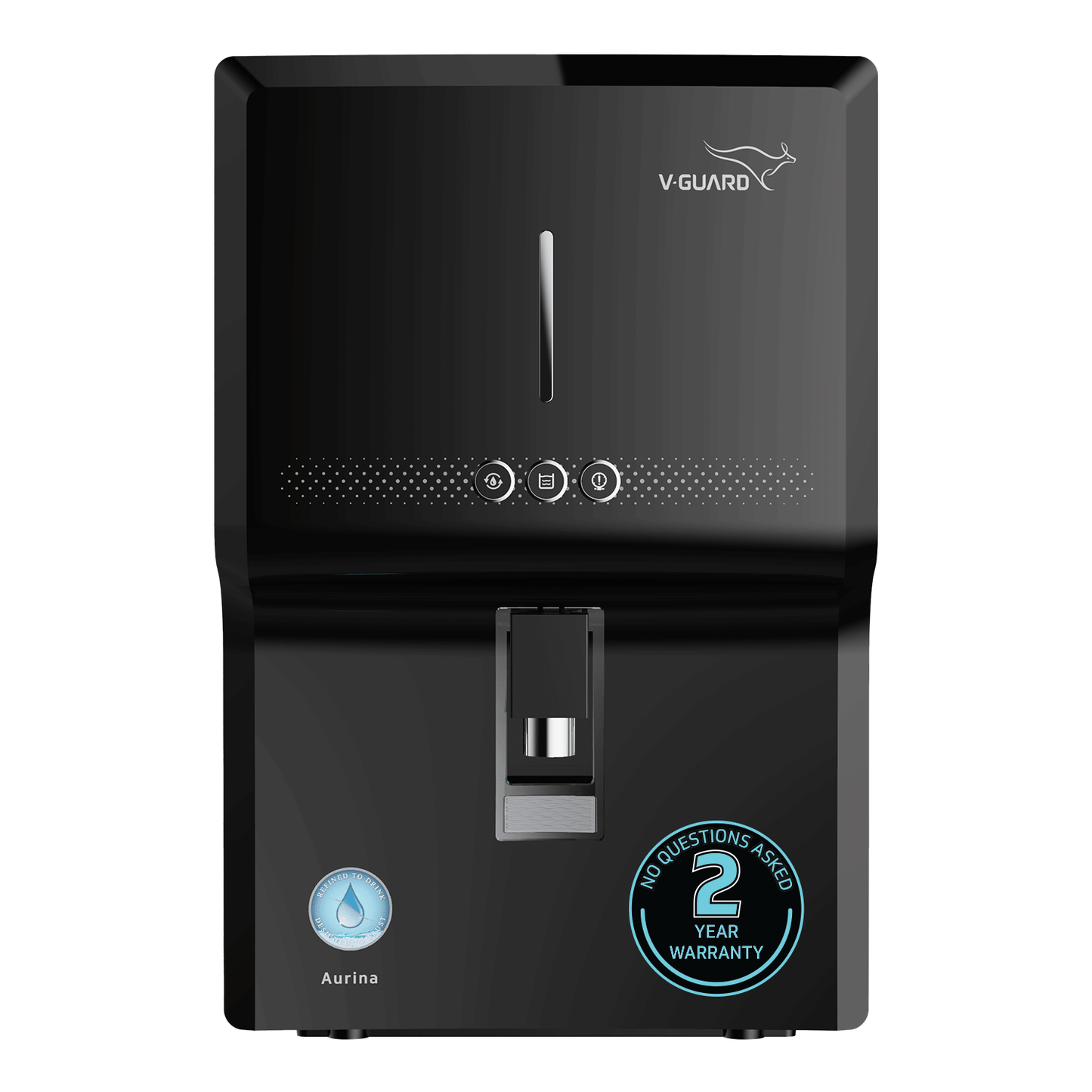 V-Guard Aurina 2X RO UF Water Purifier | DuoGuard Filter Technology | Zero Service Cost for 2 Years + Proactive Service Support | Saves 60+ Glasses of 100% RO Purified Water Daily | 7 Stages | 7 L