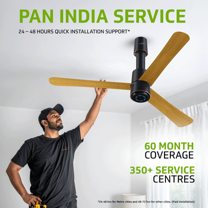 V-Guard INSIGHT-G Premium BLDC Ceiling Fan For Home | 6 Speed Settings | 5-Star Energy Saving | Convenient Remote Control | High-Speed 100% Copper Motor (Choco Gold Wood)